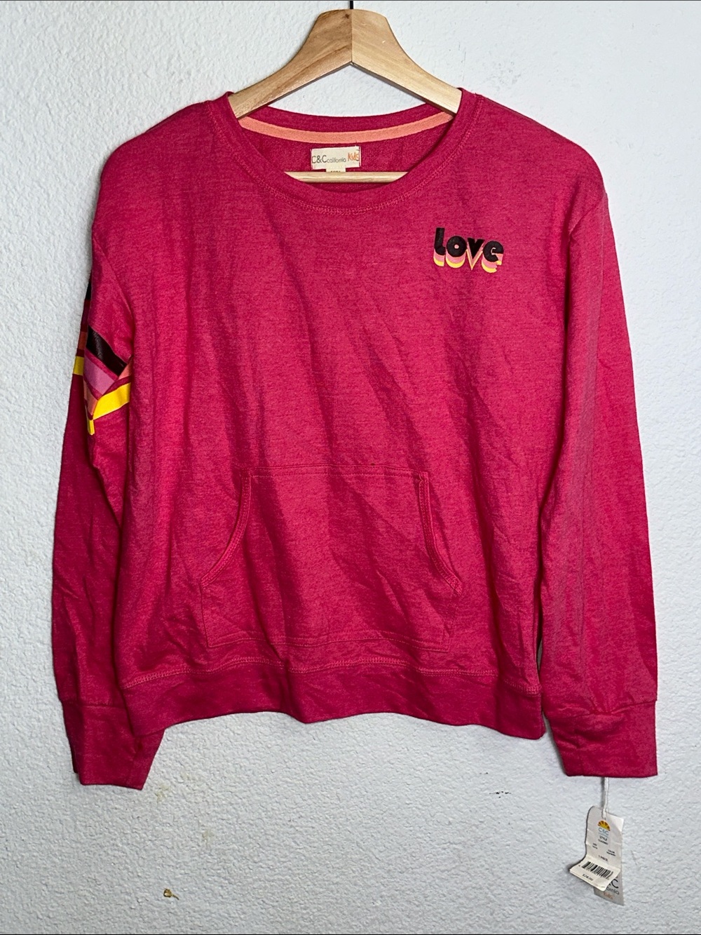 NEW‎ C&C California Kids Pink Sweatshirt Pullover Youth Girls 14/16